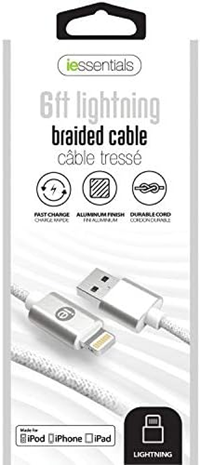 USB-C to Lightning Cable 6ft Braided White Cord